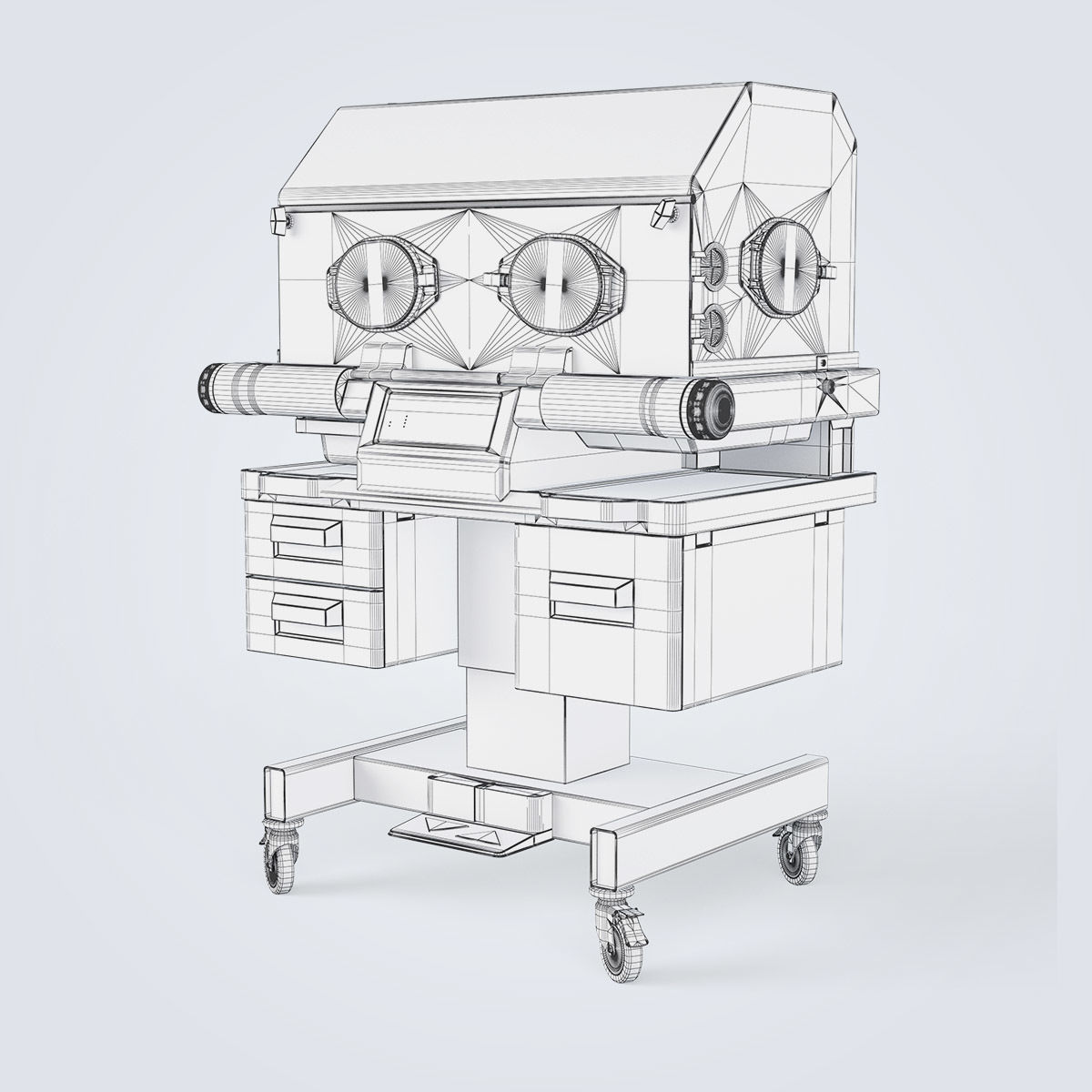 Medical Infant Incubator 3D model_28
