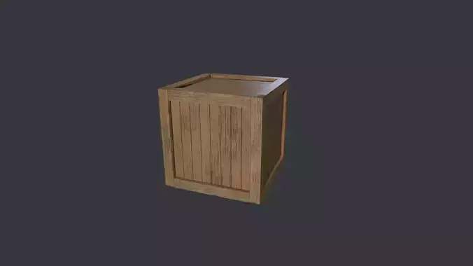 Wood box low-poly