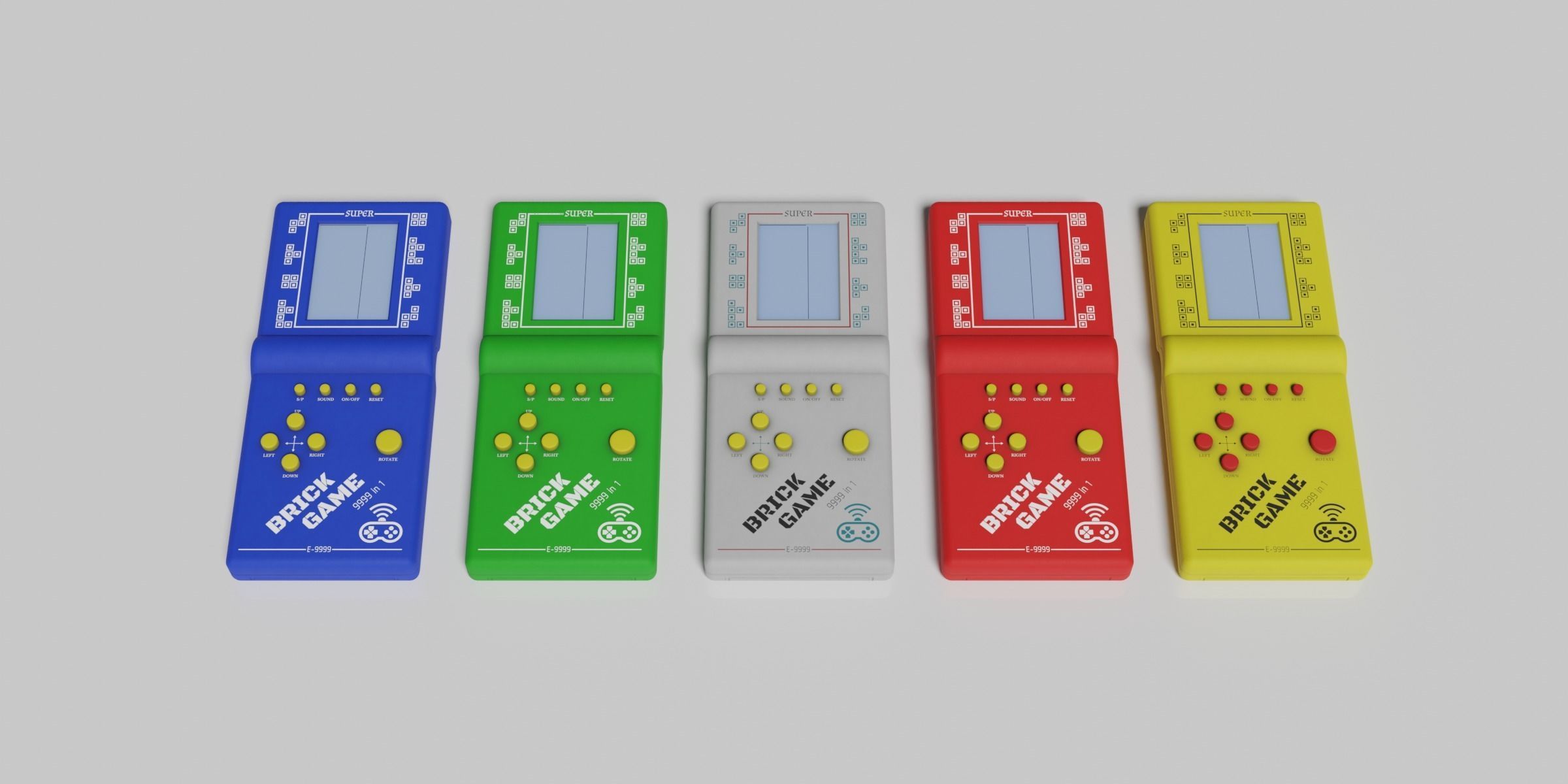 Brick Game Console Low-poly 3D model_3