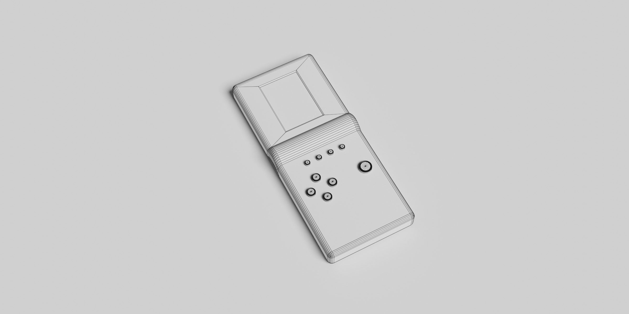Brick Game Console Low-poly 3D model_4