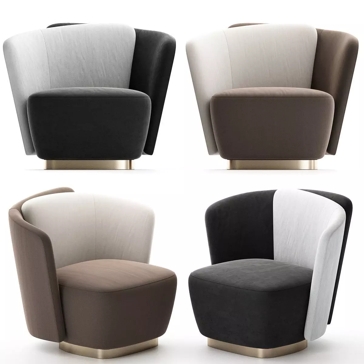 London Chair - Taupe 3d model Low-poly 3D model_0