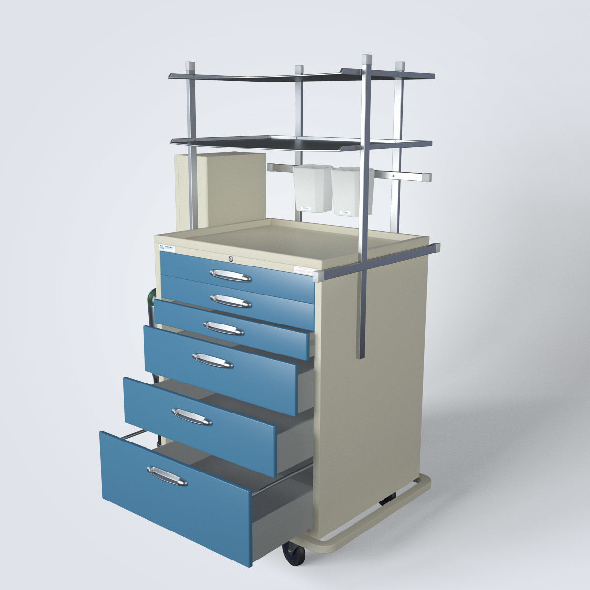 Medical Supply Cart 3D model_10