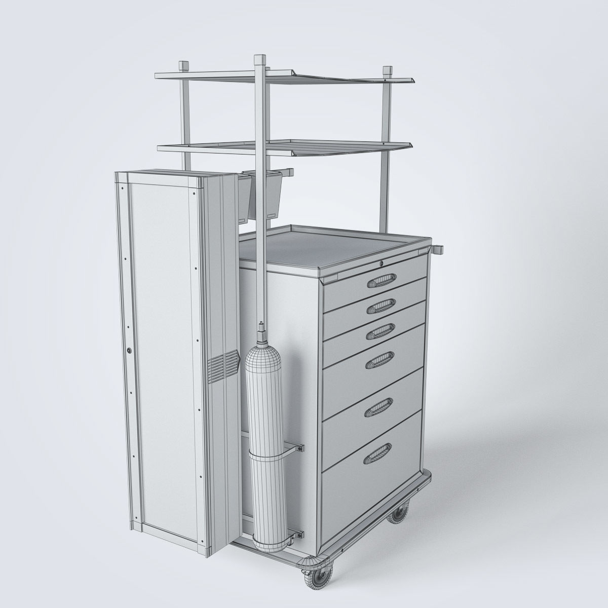 Medical Supply Cart 3D model_16