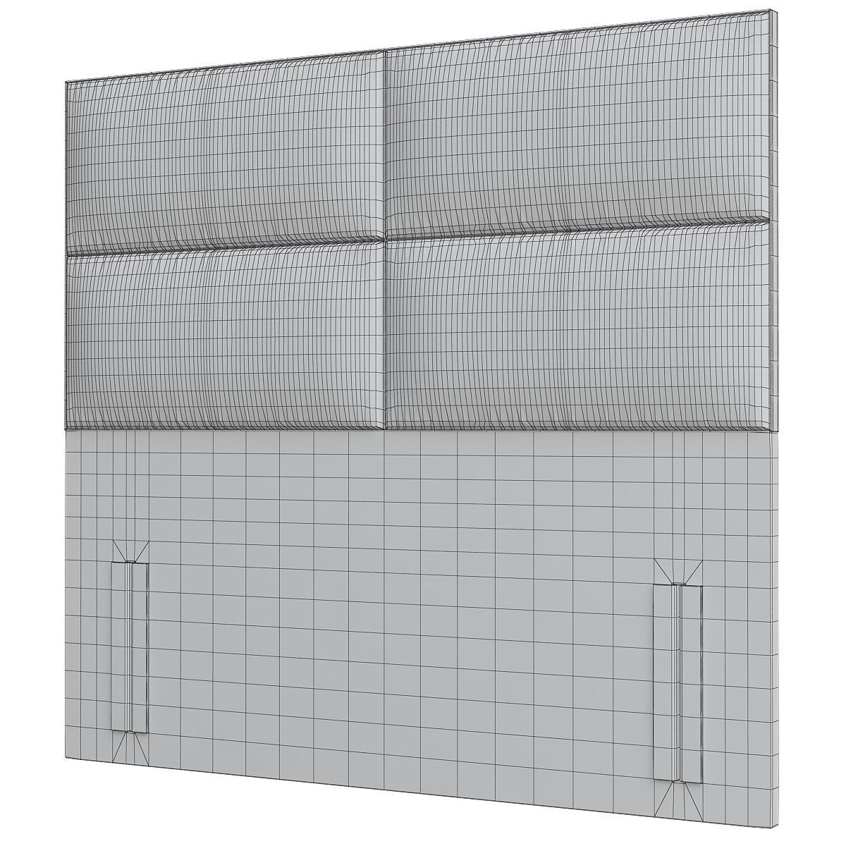 Linear Upholstered Headboard 3d model Low-poly 3D model_1