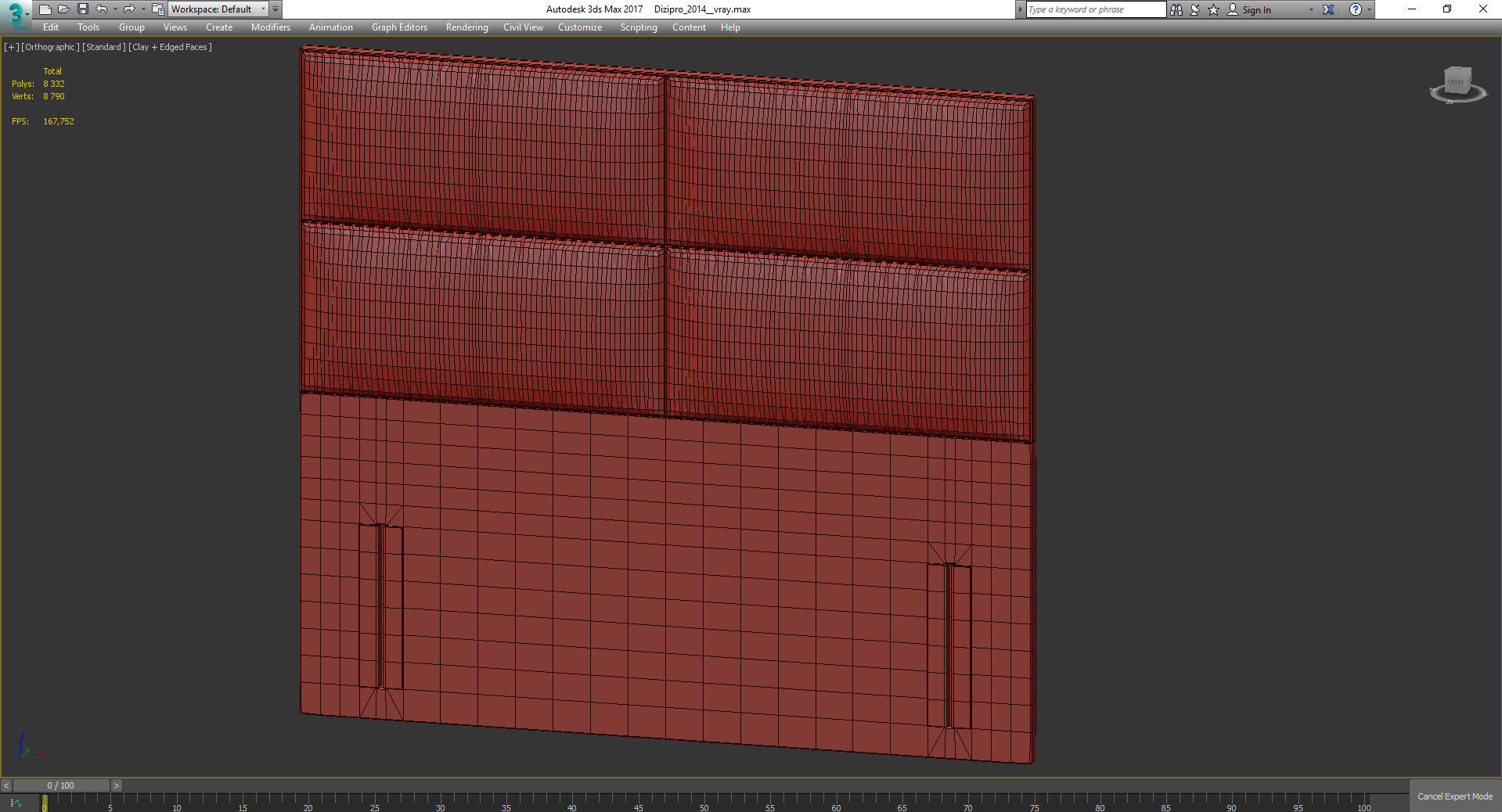 Linear Upholstered Headboard 3d model Low-poly 3D model_2