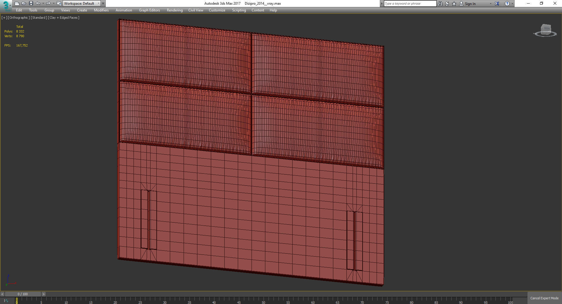 Linear Upholstered Headboard 3d model Low-poly 3D model_3