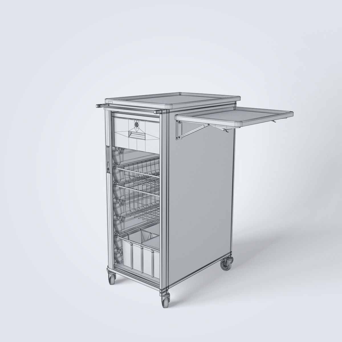 Medical Supply Cart 3D model_14