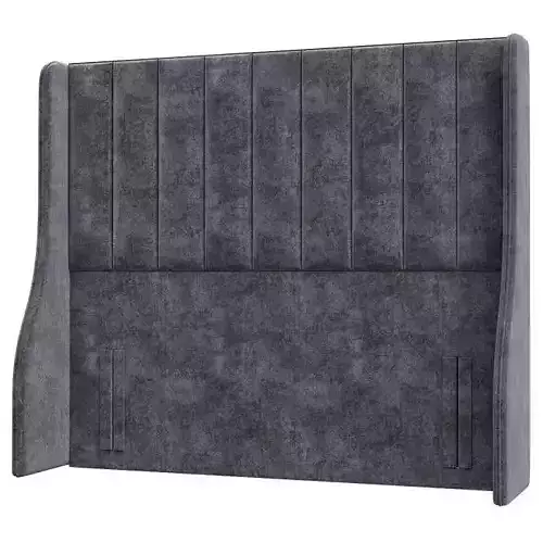 Tubes Winged Upholstered Headboard 3d model