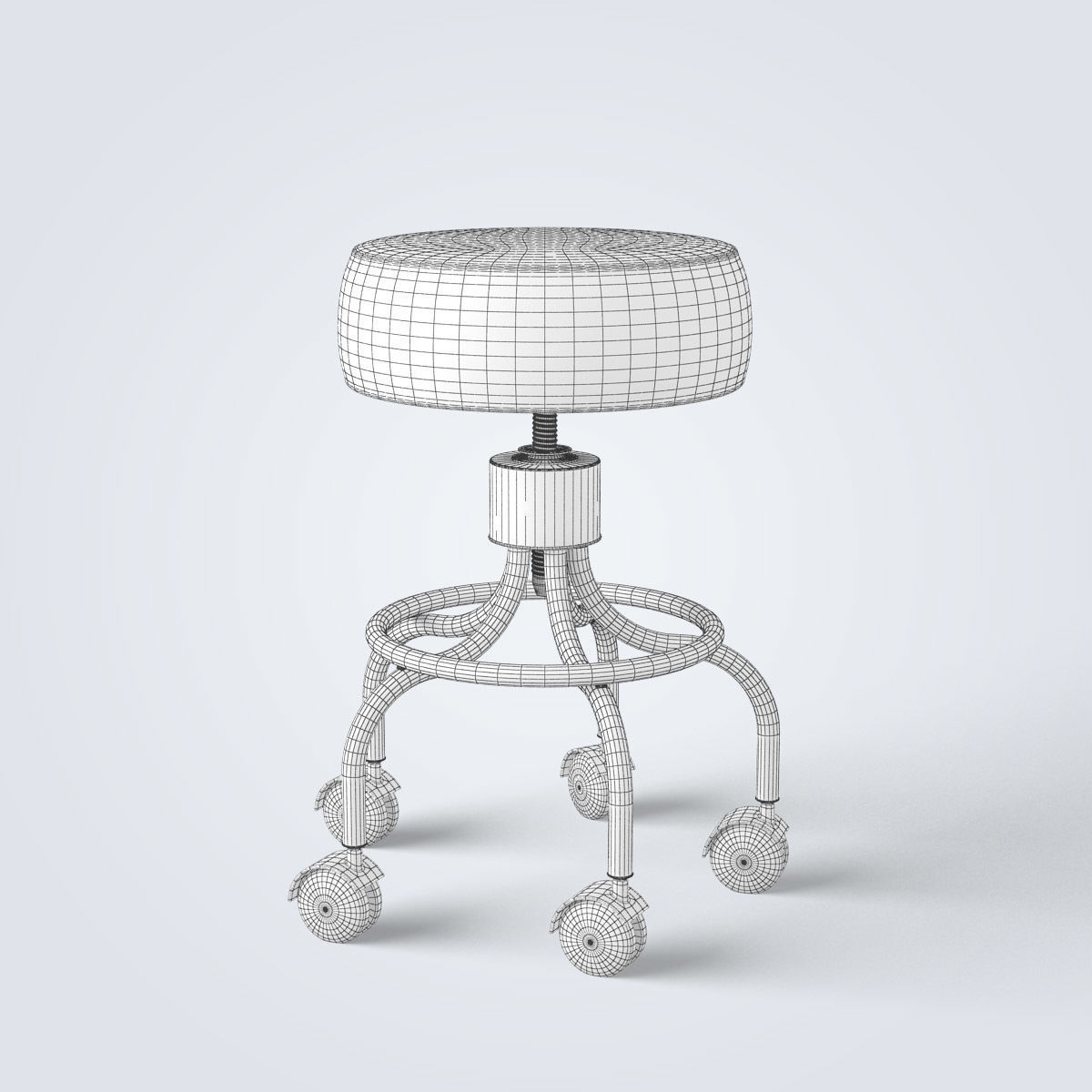 Medical Exam Stool 3D model_7