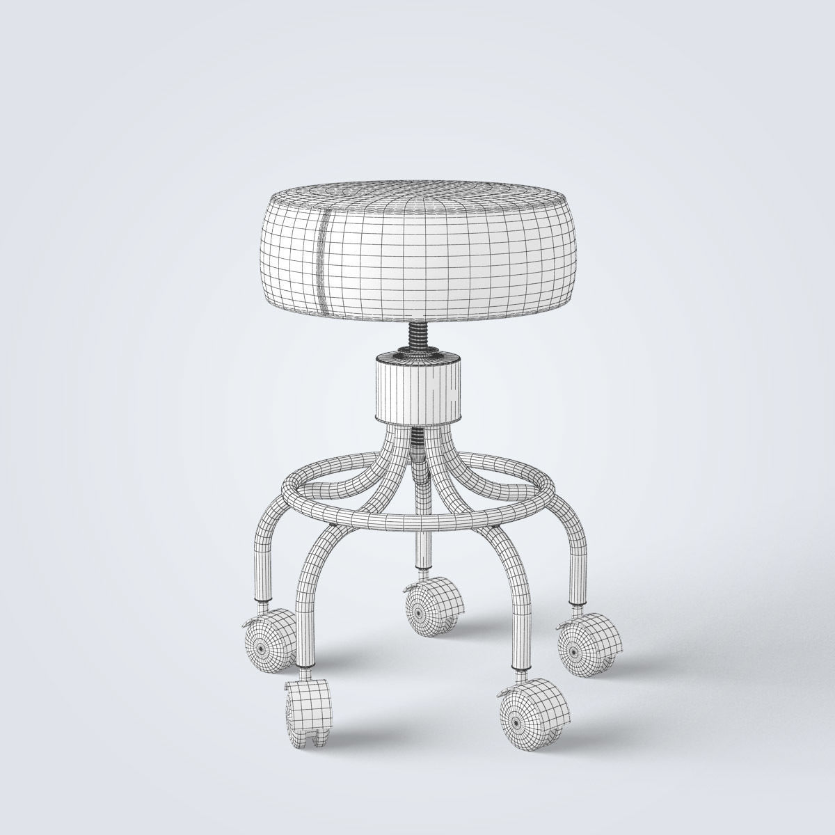 Medical Exam Stool 3D model_8