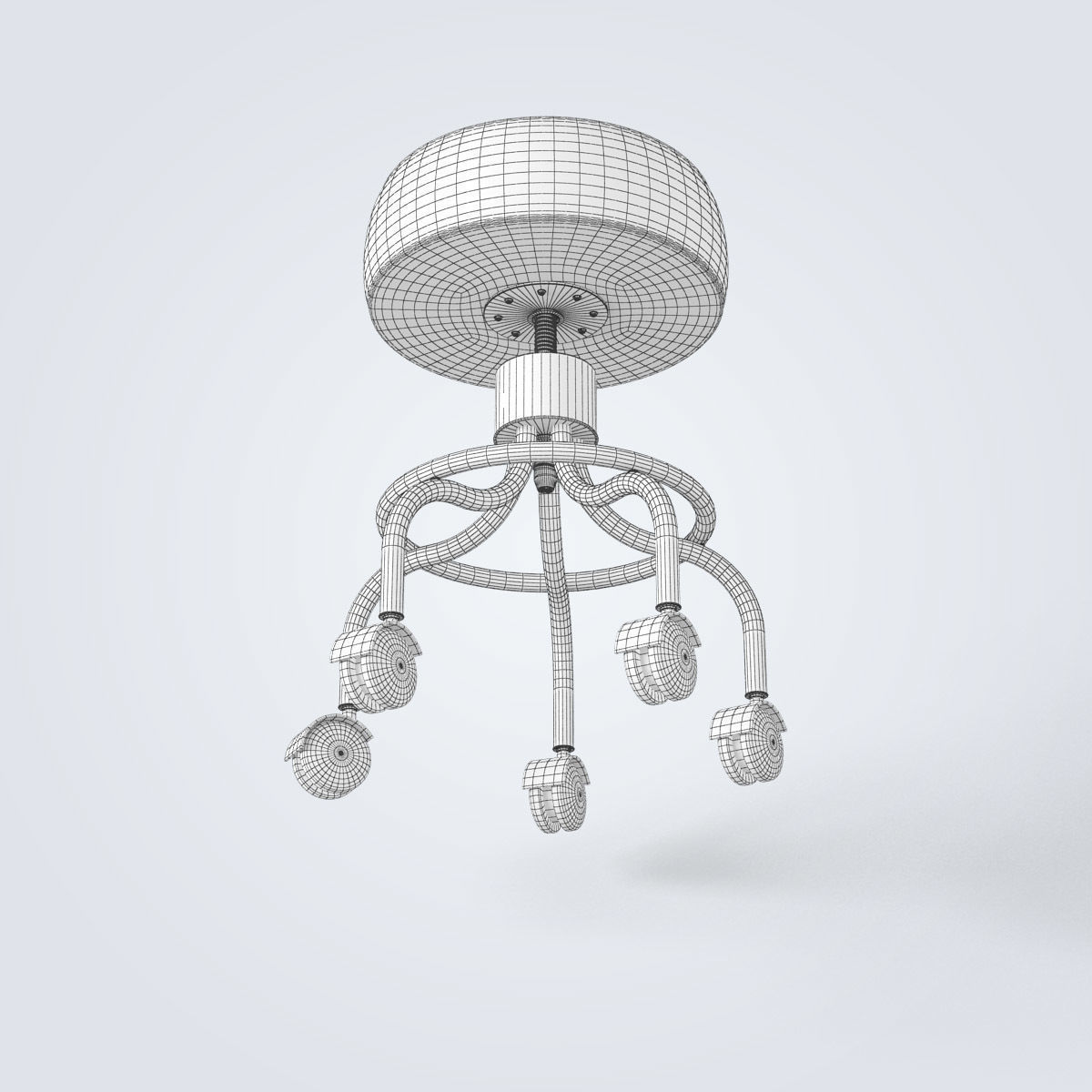 Medical Exam Stool 3D model_9