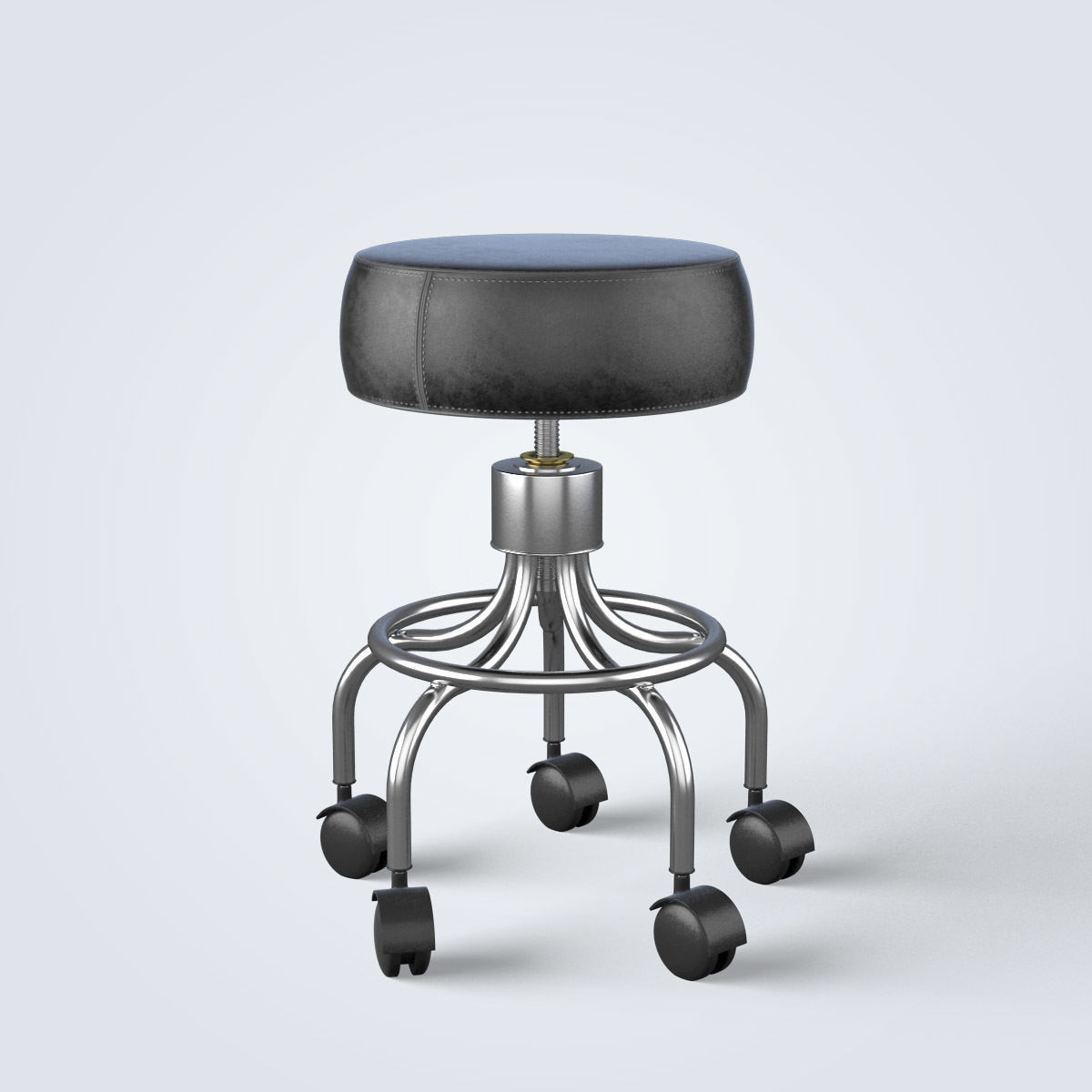 Medical Exam Stool 3D model_2
