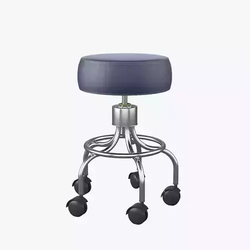 Medical Exam Stool darkBlue 3D model