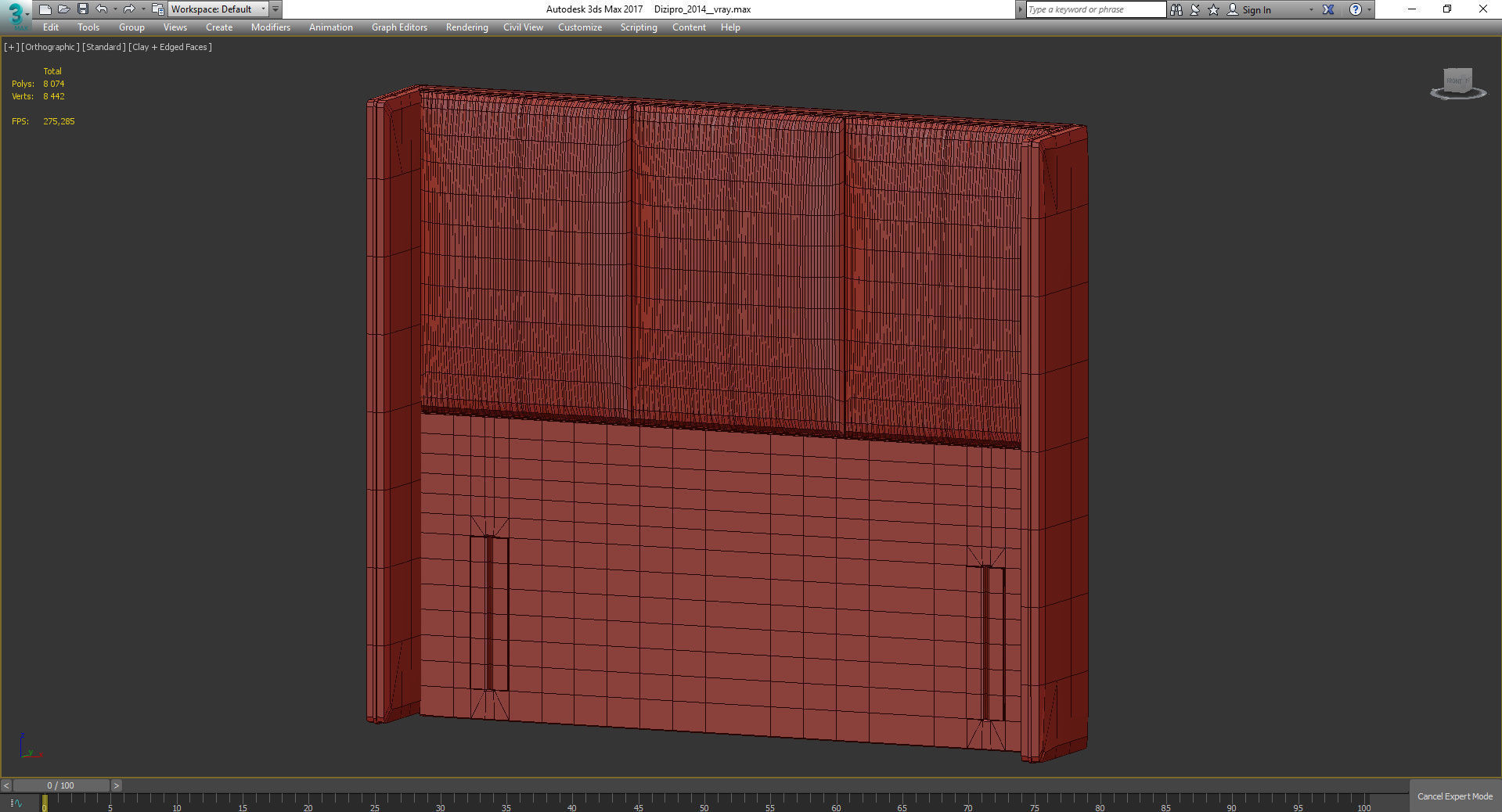 3-Panel Winged Headboard 3d model Low-poly 3D model_3