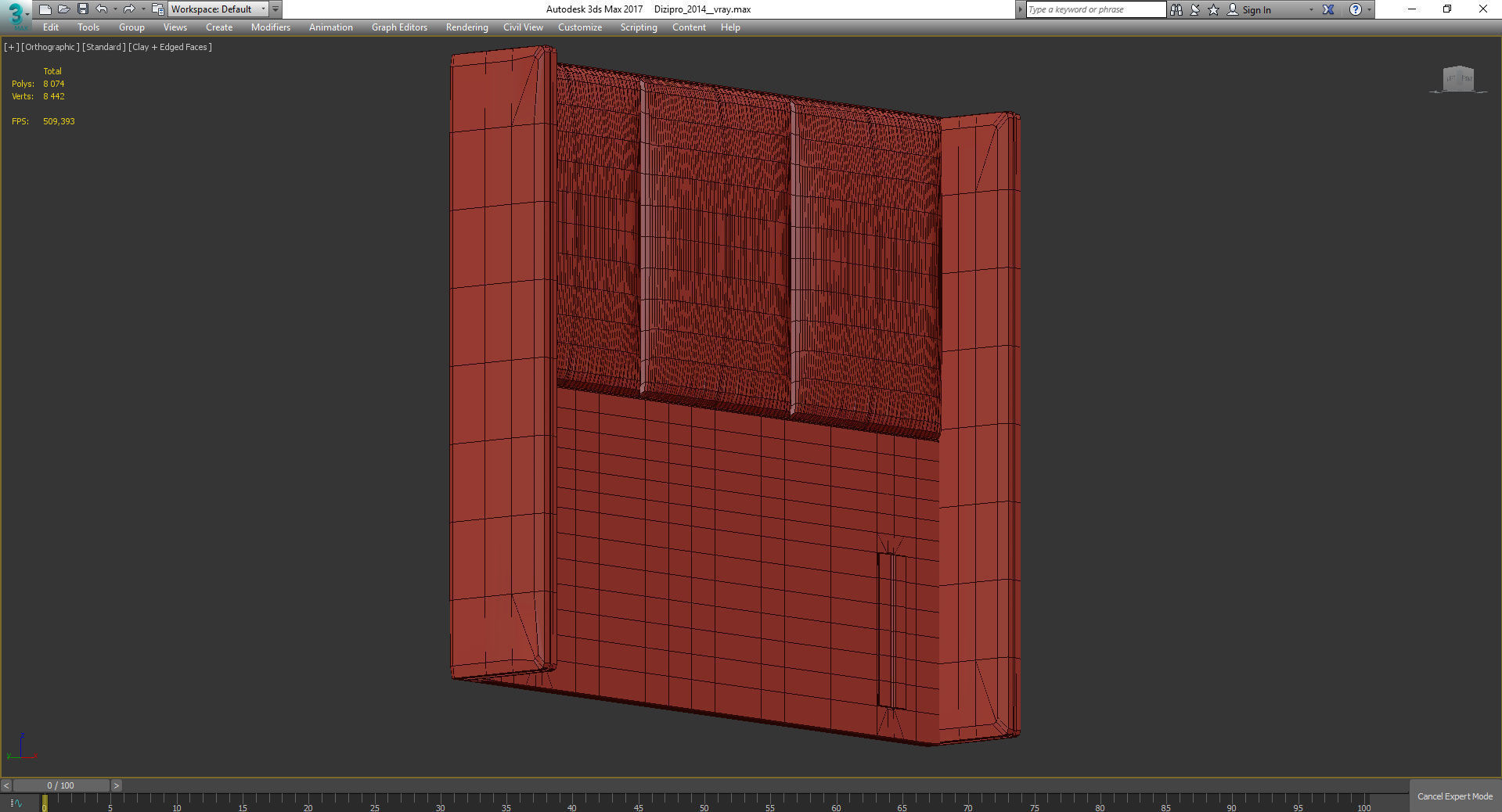 3-Panel Winged Headboard 3d model Low-poly 3D model_4