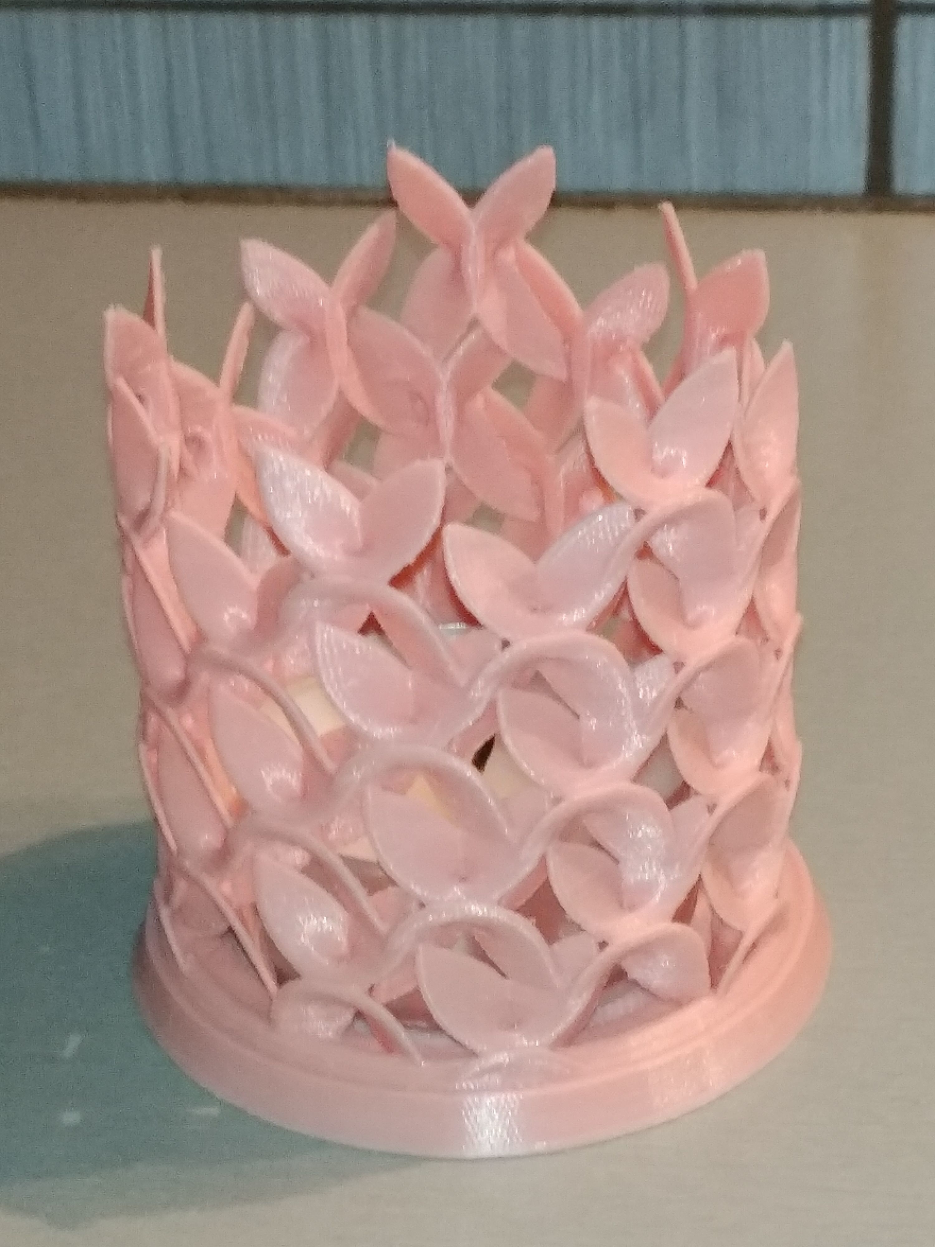 Tealight flowery holder Candle light atmosphere 3D print model_4