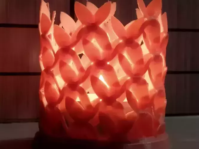 Tealight flowery holder Candle light atmosphere 3D print model