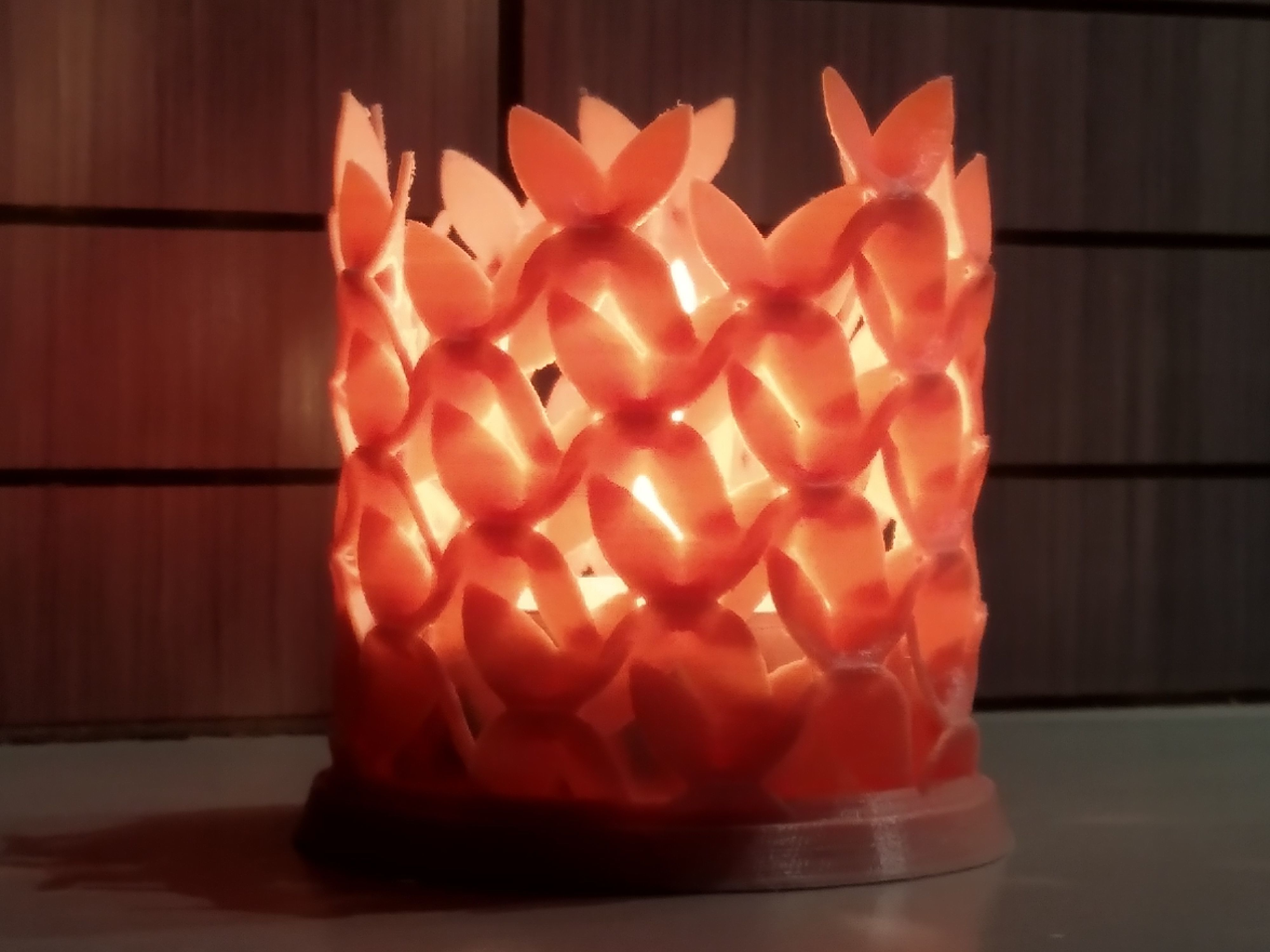 Tealight flowery holder Candle light atmosphere 3D print model_3