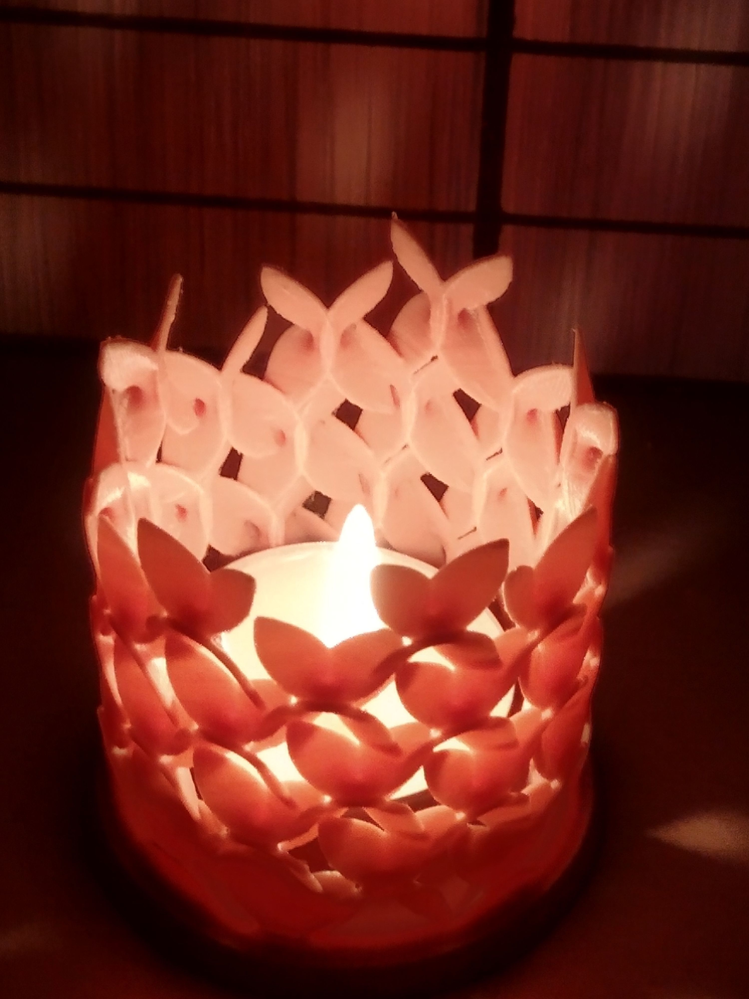 Tealight flowery holder Candle light atmosphere 3D print model_2