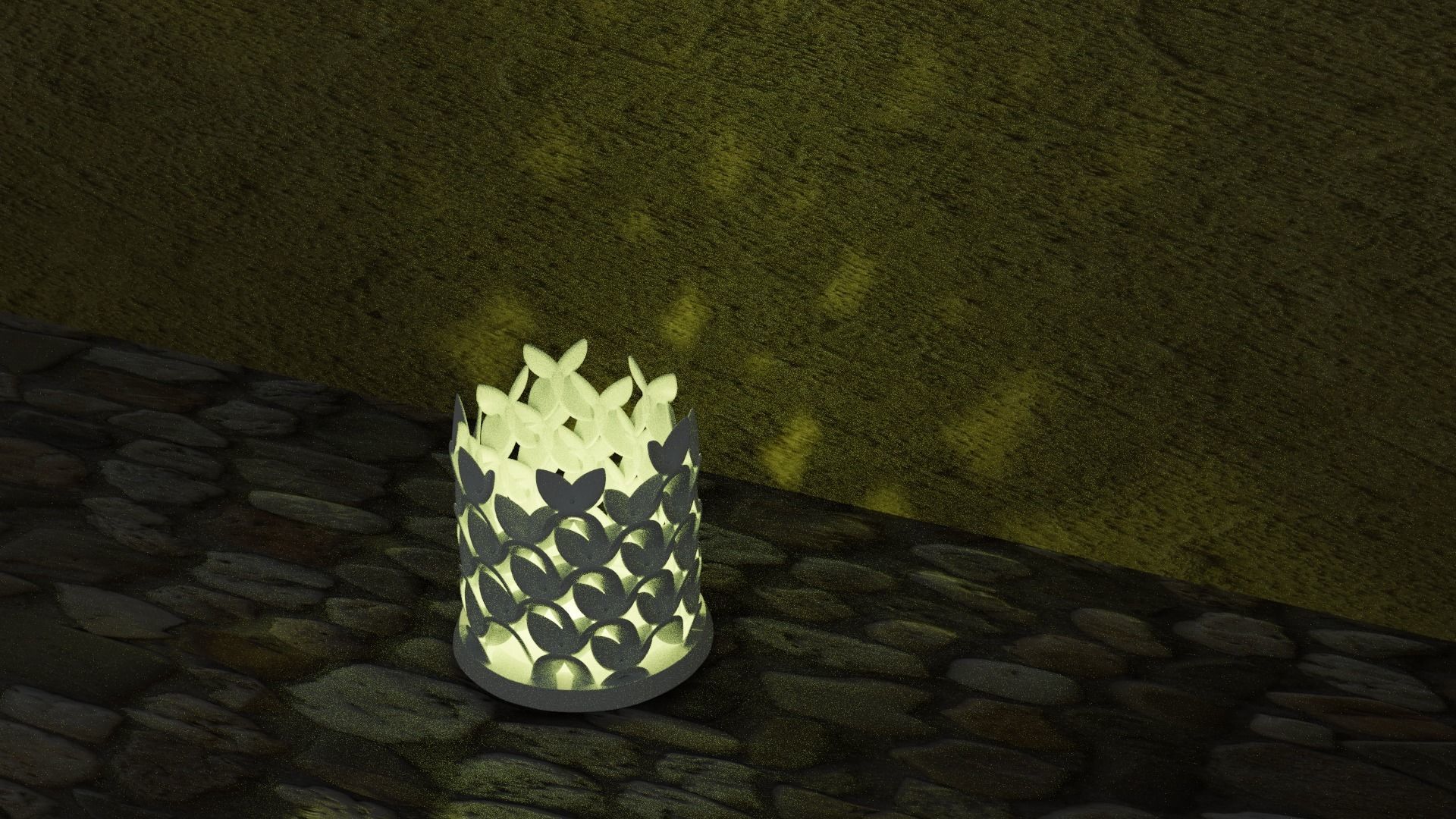 Tealight flowery holder Candle light atmosphere 3D print model_7