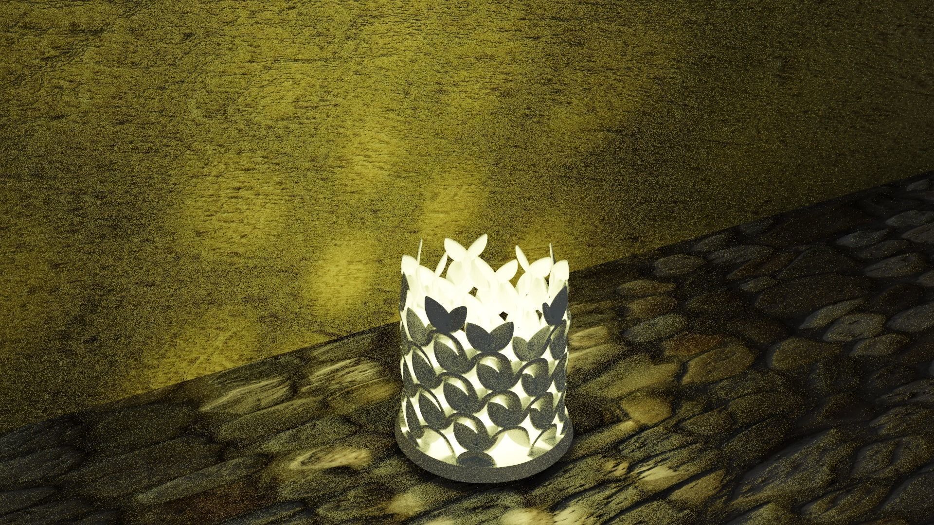 Tealight flowery holder Candle light atmosphere 3D print model_9