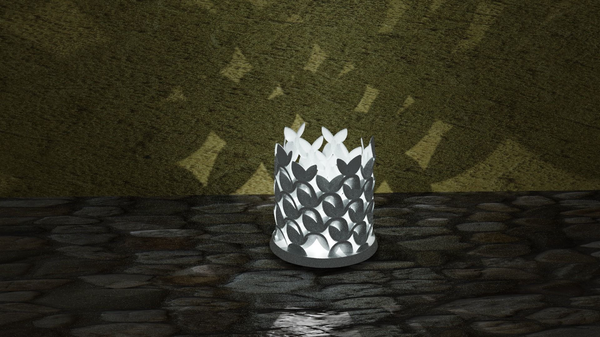 Tealight flowery holder Candle light atmosphere 3D print model_6