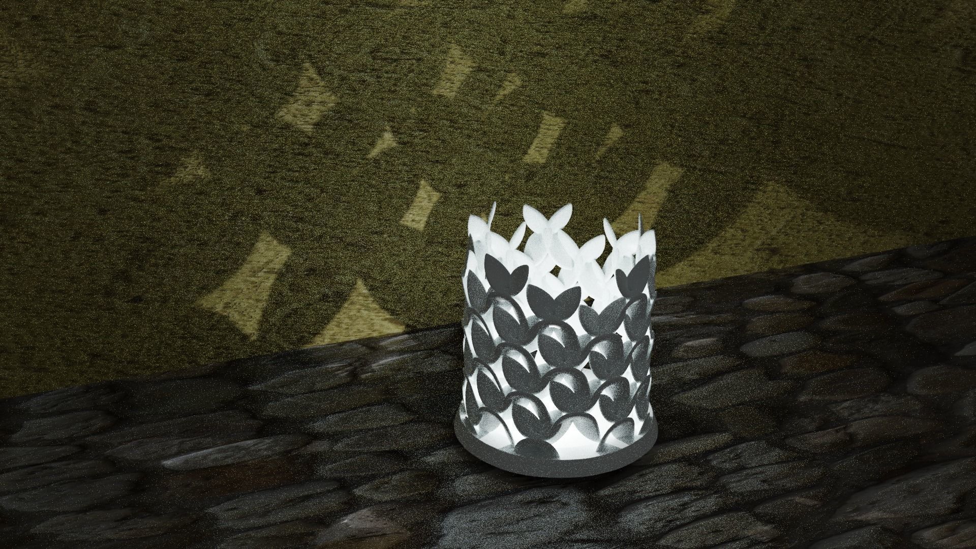 Tealight flowery holder Candle light atmosphere 3D print model_5