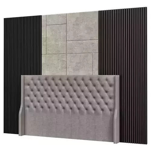 Headboard 3d model bed with tufted