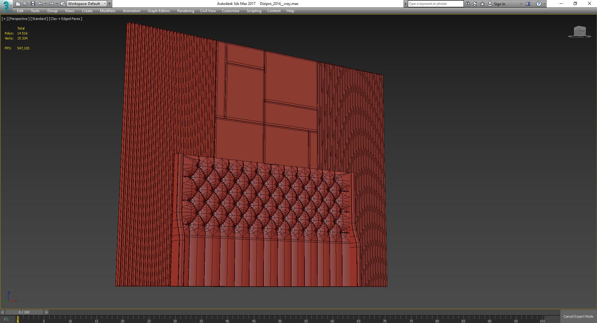 Headboard 3d model bed with tufted Low-poly 3D model_3