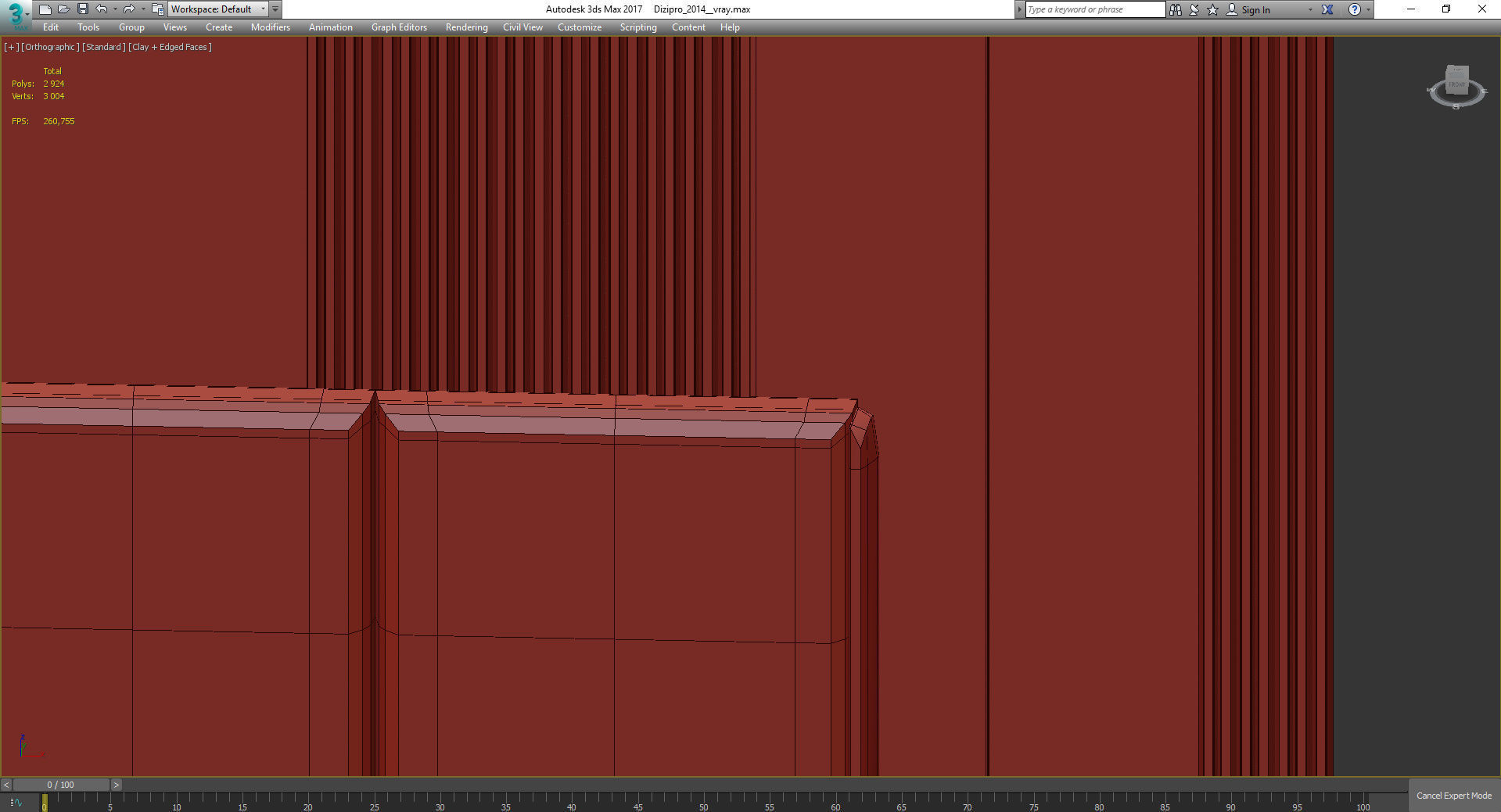 Headboard 3d model wall with door Low-poly 3D model_4