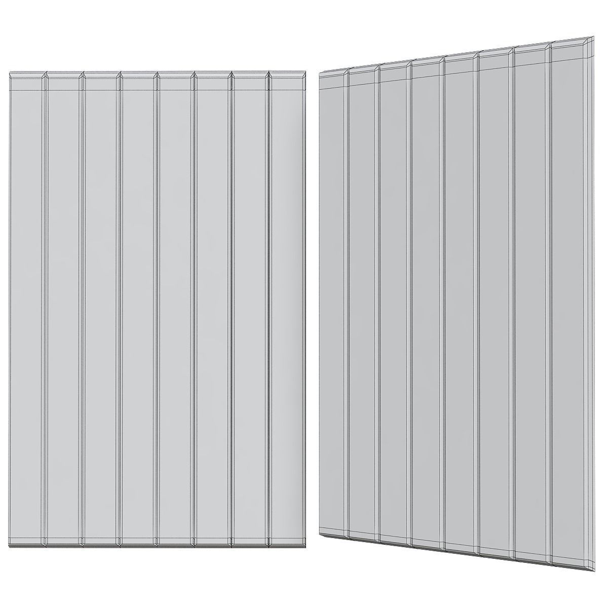 Headboard 3d model two acoustic panels Low-poly 3D model_1