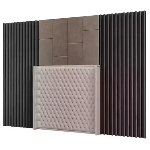 Headboard 3d model acoustic wall panel with tiles