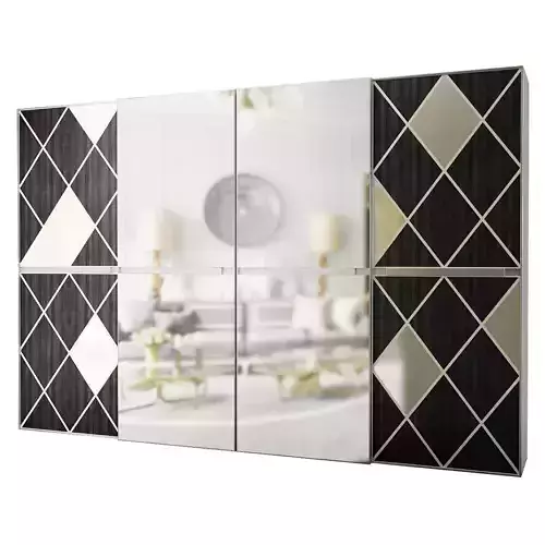 Wardrobe 3d model ikea mirrored Low-poly 3D model
