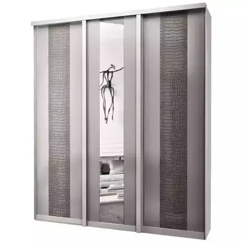 Wardrobe 3d model sliding doors ikea Low-poly 3D model