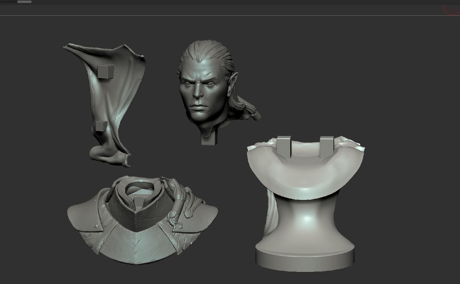 Stl Elves character with hair and armor Free 3D print model_4