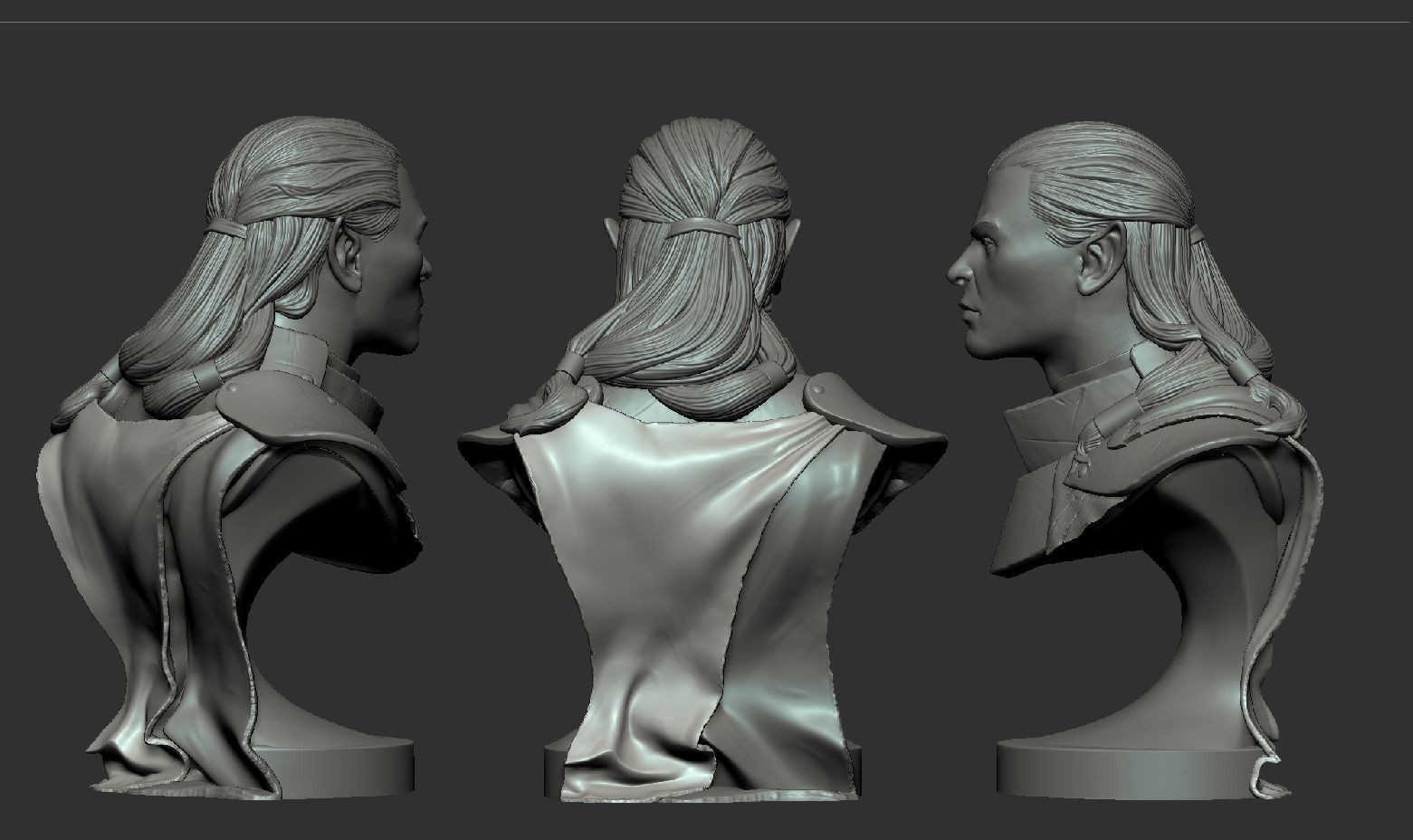Stl Elves character with hair and armor Free 3D print model_3