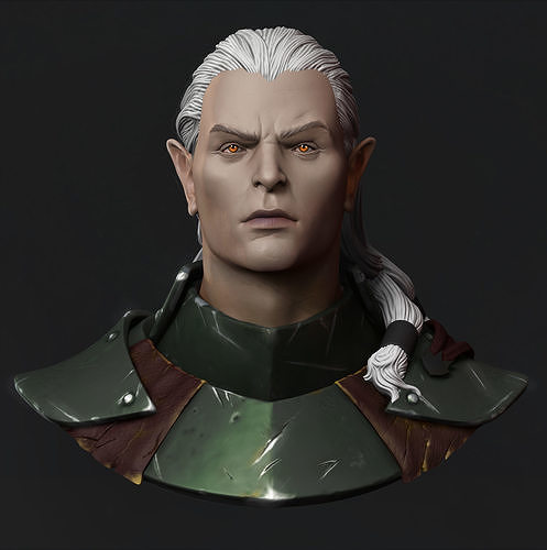 Stl Elves character with hair and armor Free 3D print model