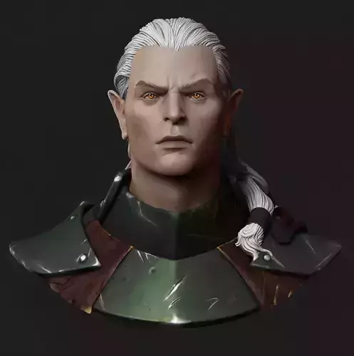 Stl Elves character with hair and armor Free 3D print model