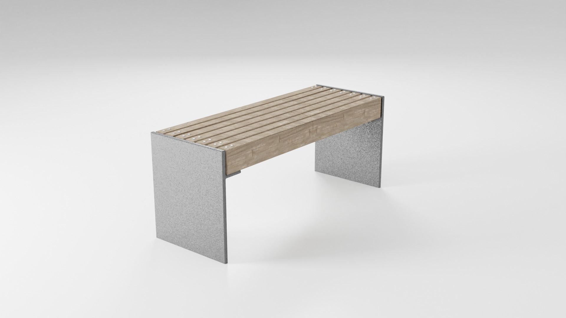 Park Bench Low-poly 3D model_18