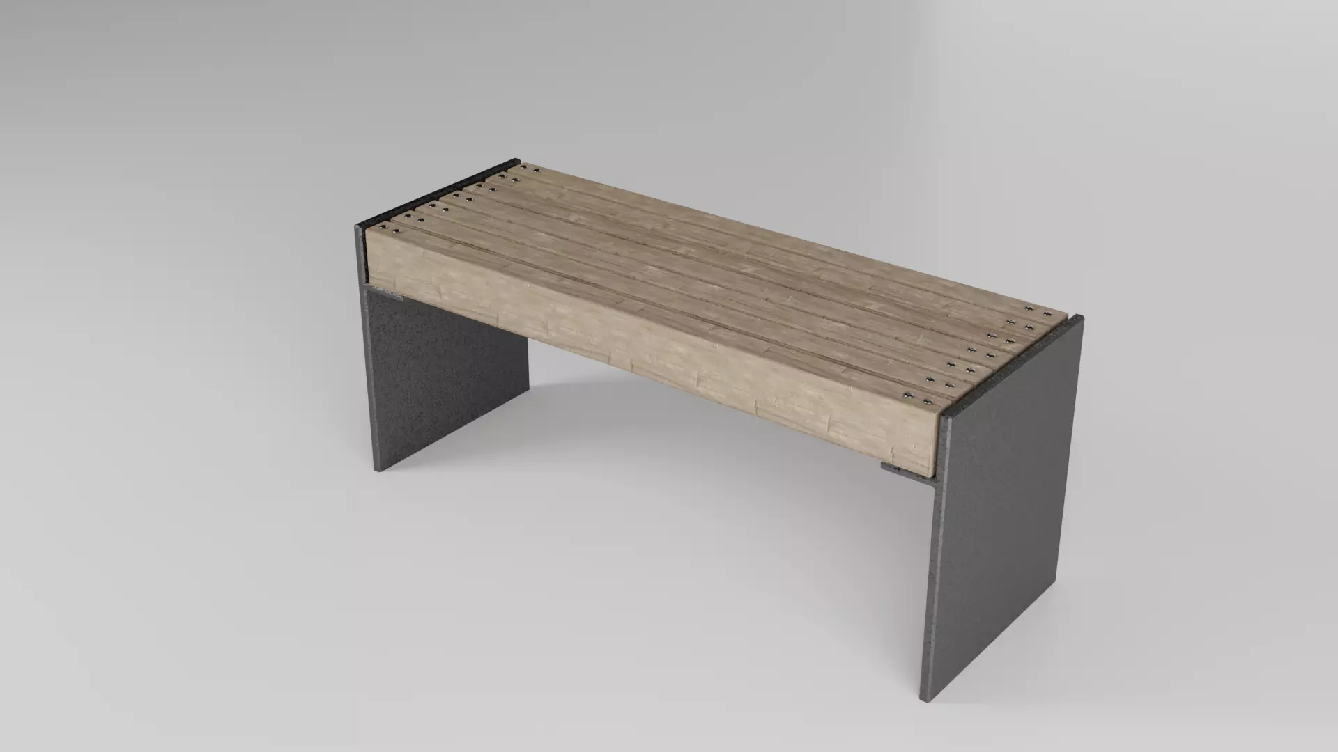 Park Bench Low-poly 3D model_0