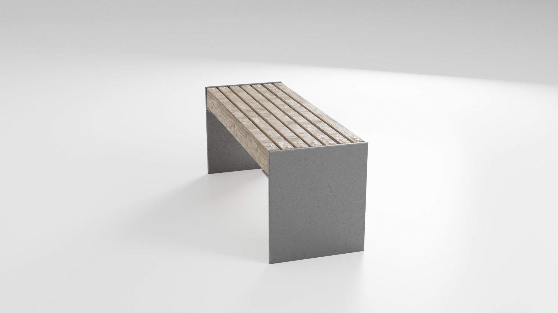 Park Bench Low-poly 3D model_12