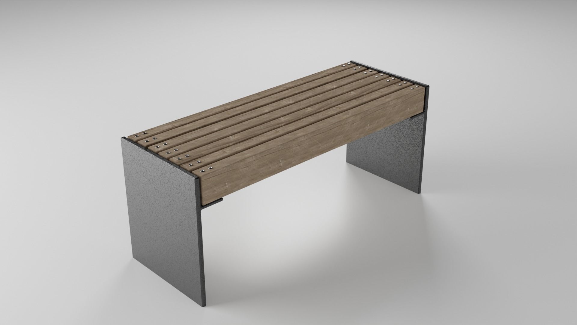 Park Bench Low-poly 3D model_6