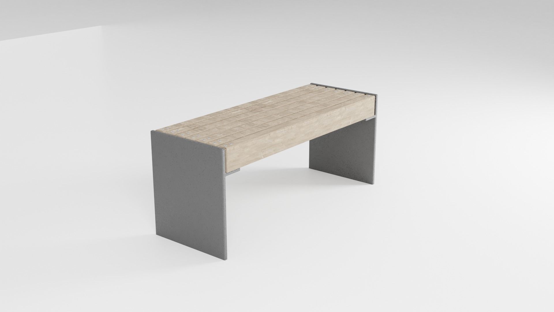 Park Bench Low-poly 3D model_10