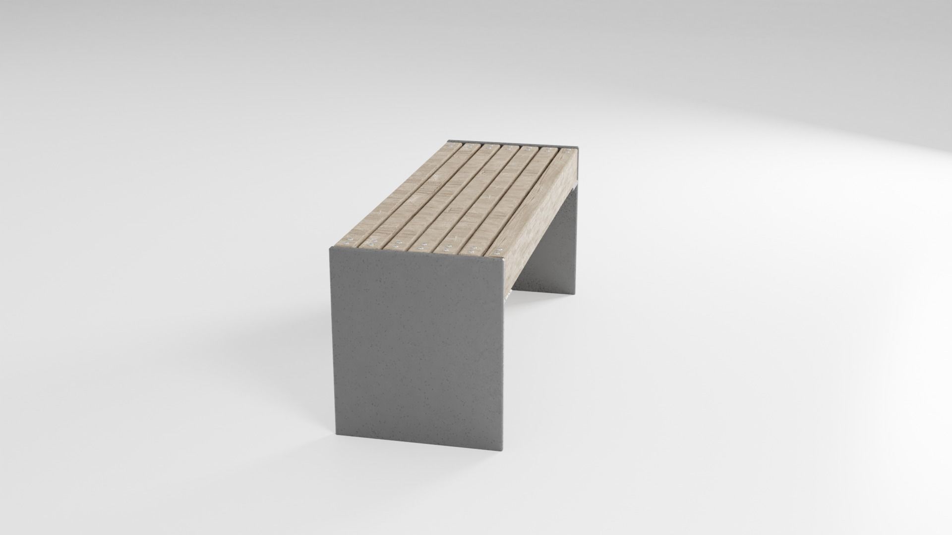 Park Bench Low-poly 3D model_9