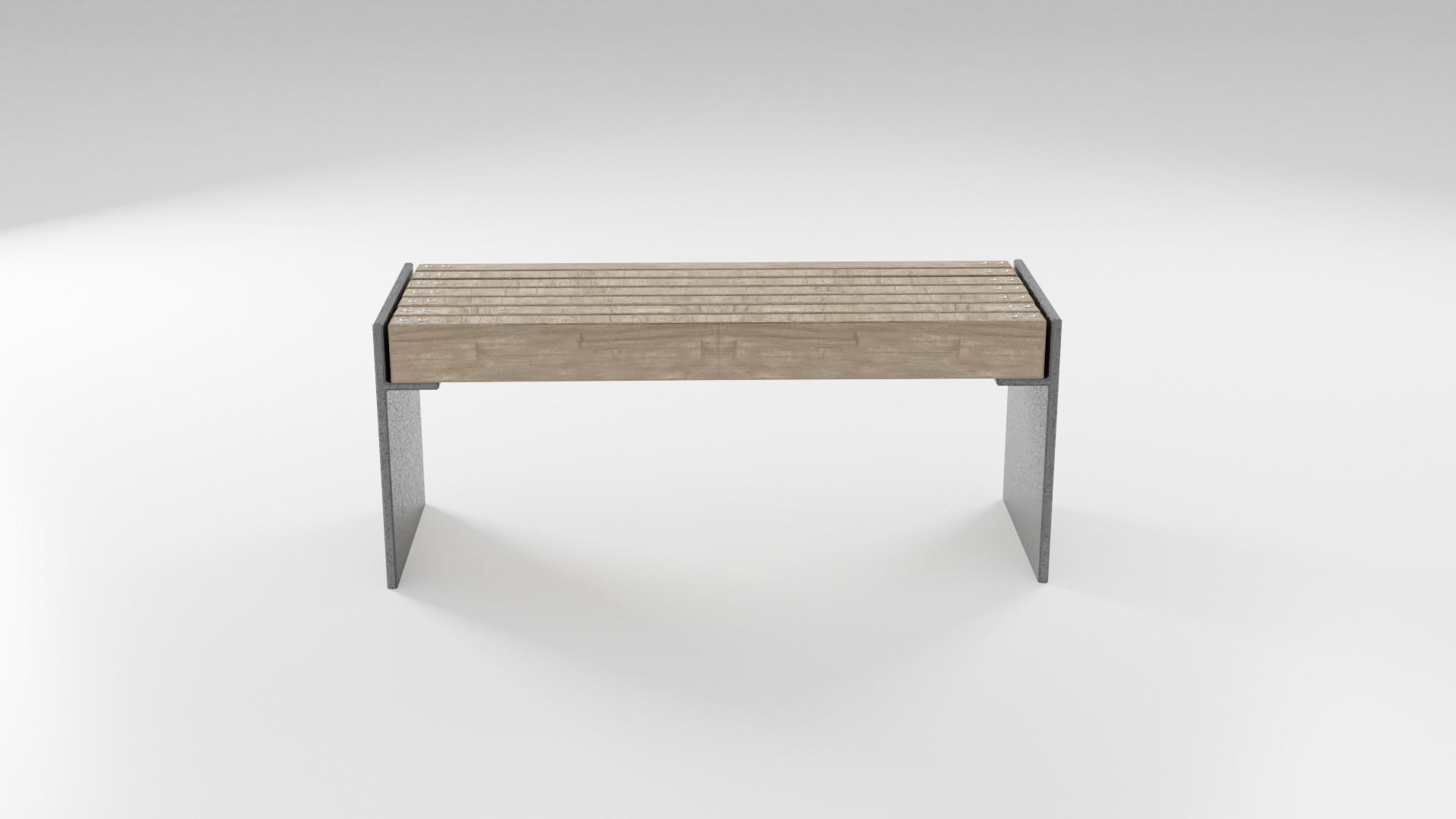 Park Bench Low-poly 3D model_8