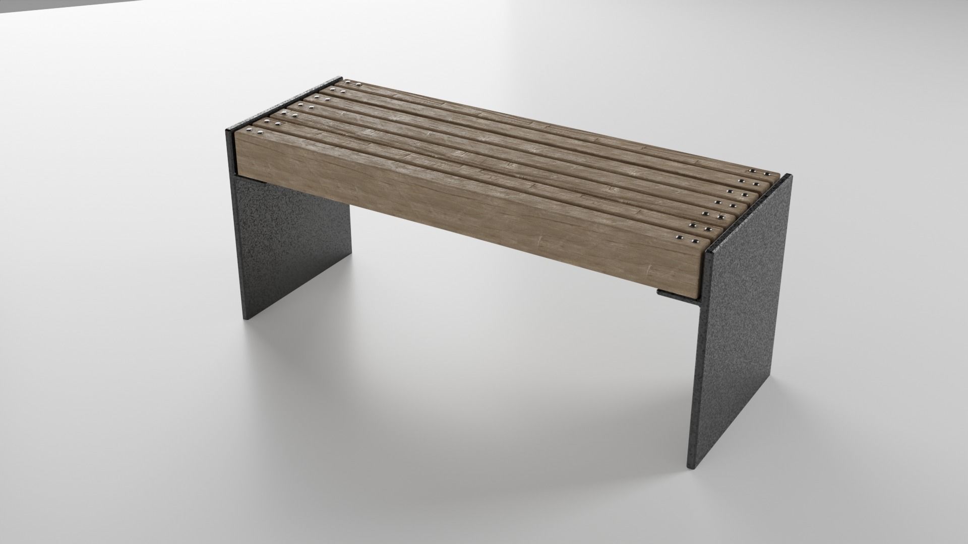Park Bench Low-poly 3D model_3