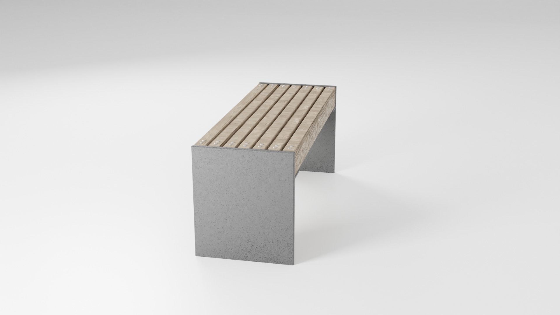 Park Bench Low-poly 3D model_13