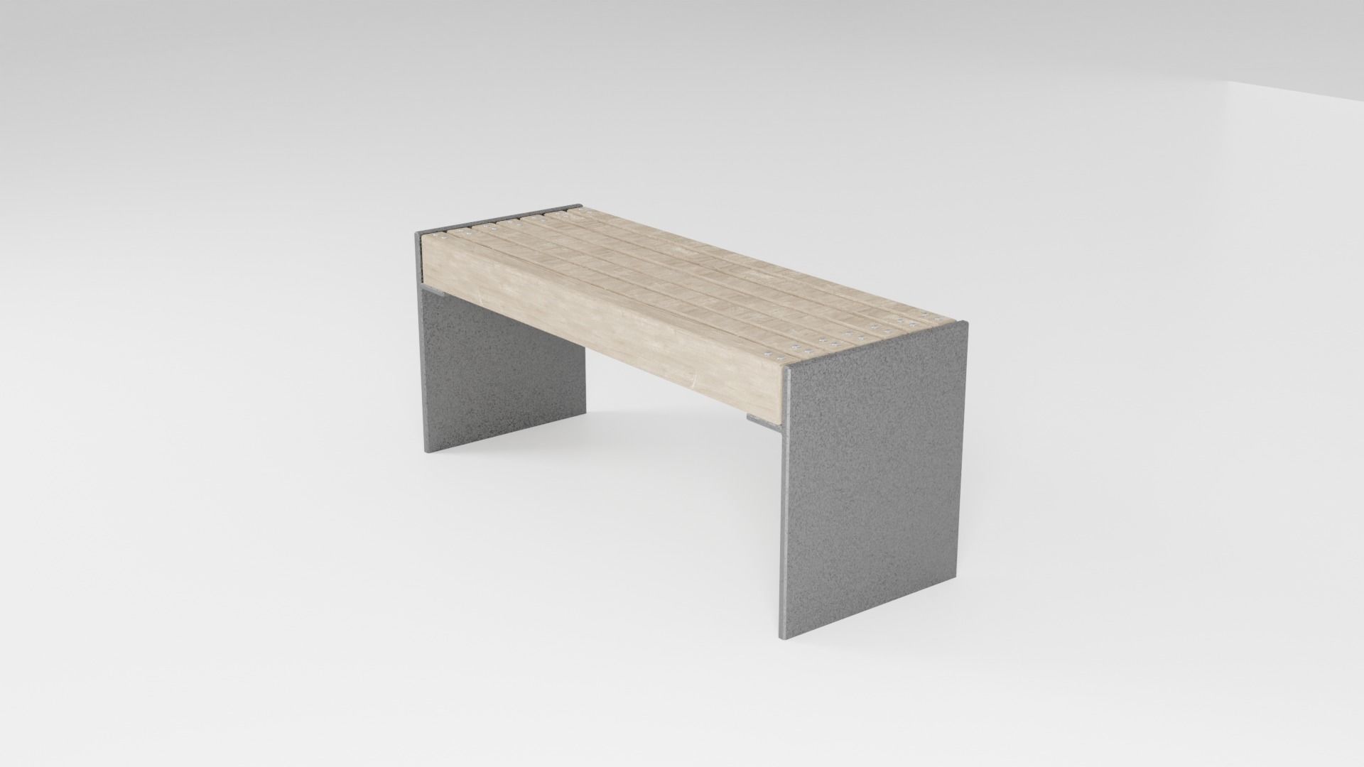 Park Bench Low-poly 3D model_14