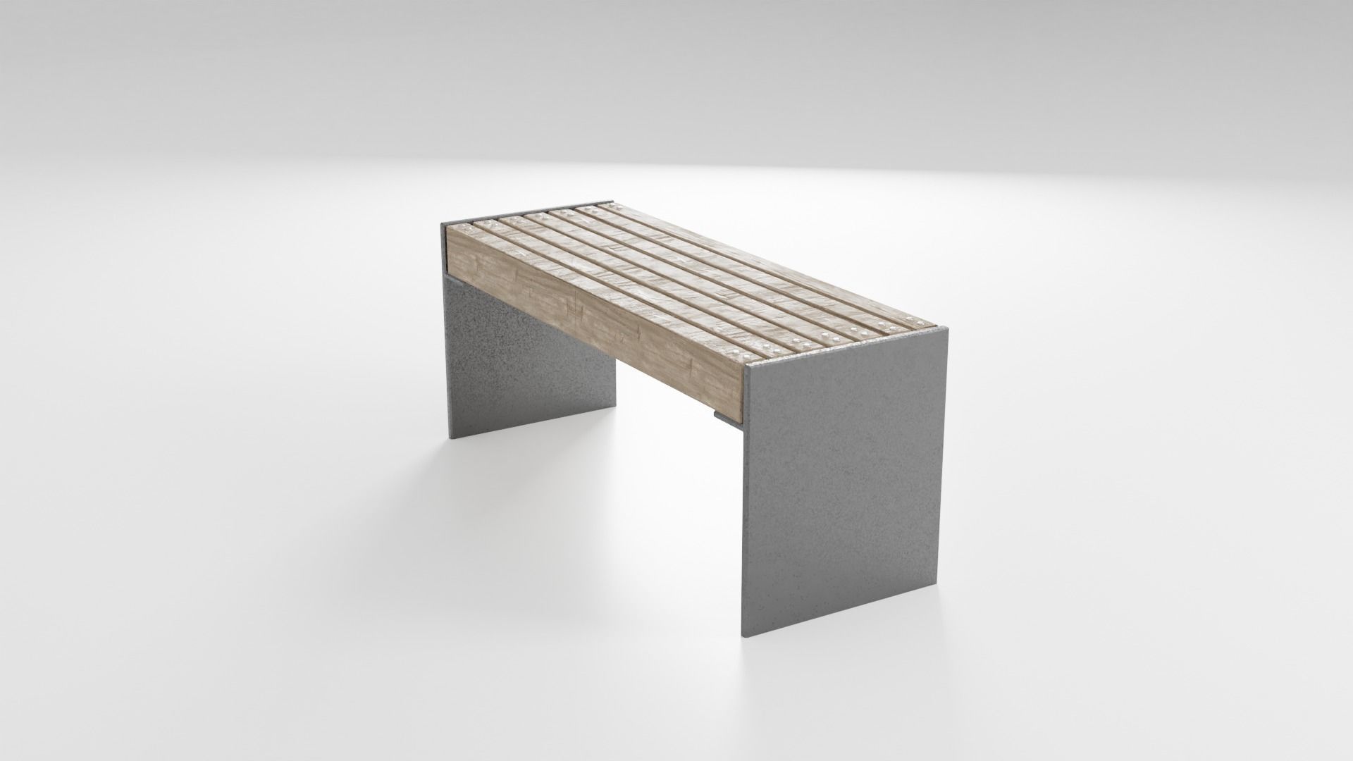 Park Bench Low-poly 3D model_17