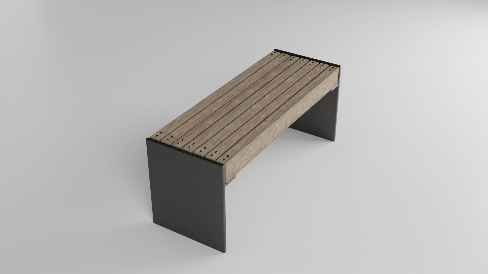 Park Bench Low-poly 3D model_7